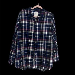 Jachs Girlfriend Blue and Purple Plaid Shirt